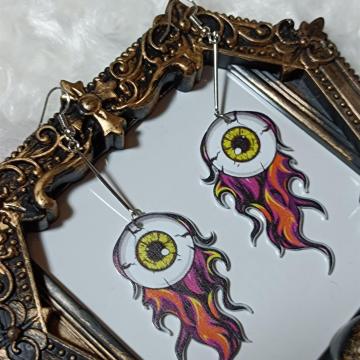 新品★ファイヤーアイボール目玉フックピアス