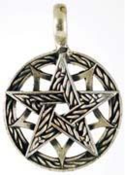 AzureGreen Knot Work Pentagram pendant