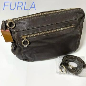 ���i FURLA �t���� 2WAY ���U�[ �V�����_�[ �o�b�O �u���E��