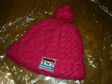 新品TMTボンボンニットキャップPINKウール