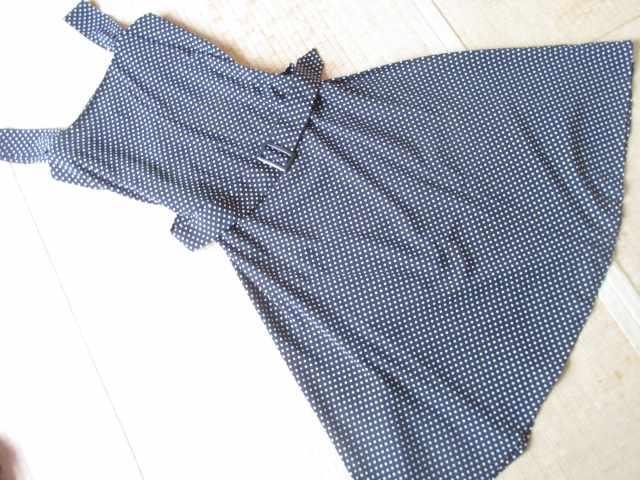 未使用タグ付☆ベルト付*ビスチェ風ワンピース(ドット黒) < 女性ファッション  未使用タグ付☆ベルト付*ビスチェ風ワンピース(ドット黒)  < 女性ファッションの