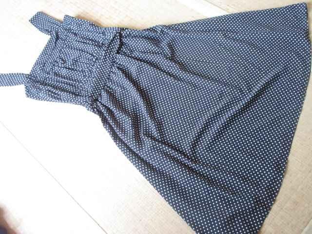 未使用タグ付☆ベルト付*ビスチェ風ワンピース(ドット黒) < 女性ファッション  未使用タグ付☆ベルト付*ビスチェ風ワンピース(ドット黒) < 女性ファッションの
