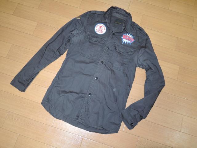 ヒステリックグラマーHYSTERIC GLAMOURミリタリー系シャツM黒 < ブランド  ヒステリックグラマーHYSTERIC GLAMOURミリタリー系シャツM黒 < ブランドの