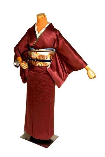 【最高級】美品 濃紅色 1つ紋 色無地 身丈152.5cm 裄丈60.5cm T3431 < 女性ファッション  【最高級】美品 濃紅色 1つ紋 色無地 身丈152.5cm 裄丈60.5cm T3431  < 女性ファッションの