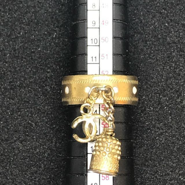 レア シャネル ベルモチーフ&CoCo メタルリング ゴールド 約12号 < ブランド  レア シャネル ベルモチーフ&CoCo メタルリング ゴールド 約12号 < ブランドの