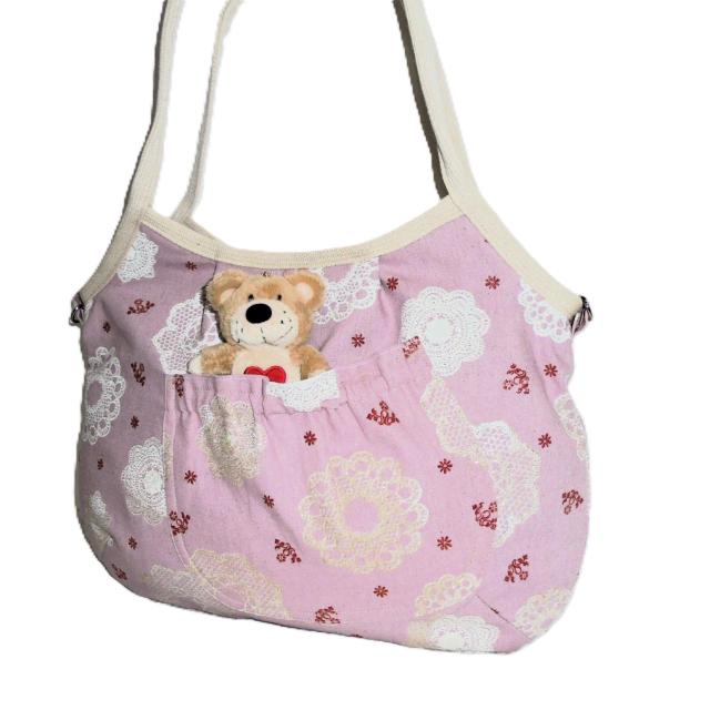 【難アリ】【マチなしグラニーバッグ】【Dカン付きショルダー対応】】◆白キラキラドイリーレース×ピンク地 < 女性ファッション 【難アリ】【マチなしグラニーバッグ】【Dカン付きショルダー対応】】◆白キラキラドイリーレース×ピンク地 < 女性ファッションの