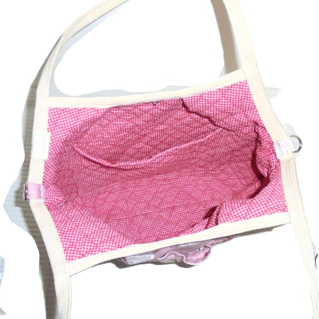 【難アリ】【マチなしグラニーバッグ】【Dカン付きショルダー対応】】◆白キラキラドイリーレース×ピンク地 < 女性ファッション 【難アリ】【マチなしグラニーバッグ】【Dカン付きショルダー対応】】◆白キラキラドイリーレース×ピンク地 < 女性ファッションの