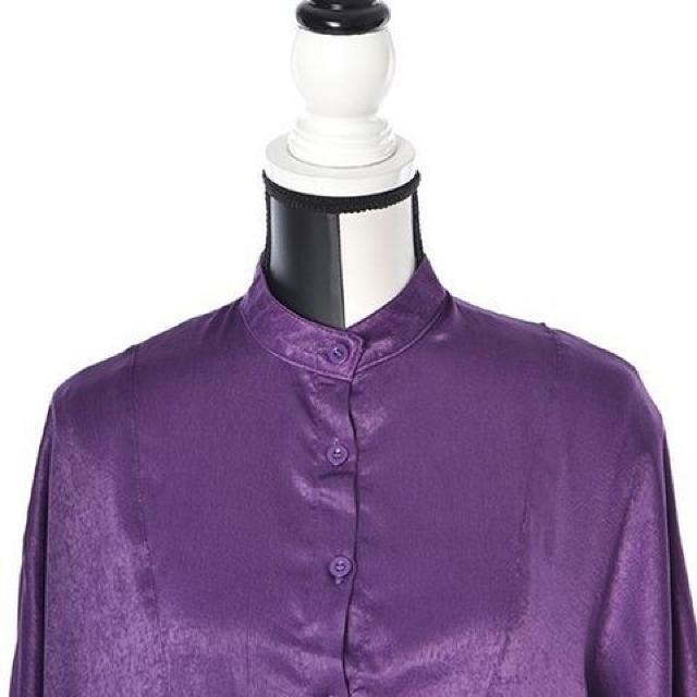 Drughoney★サテンスタンドカラースリットワンピ/パープル < ブランド  Drughoney★サテンスタンドカラースリットワンピ/パープル < ブランドの