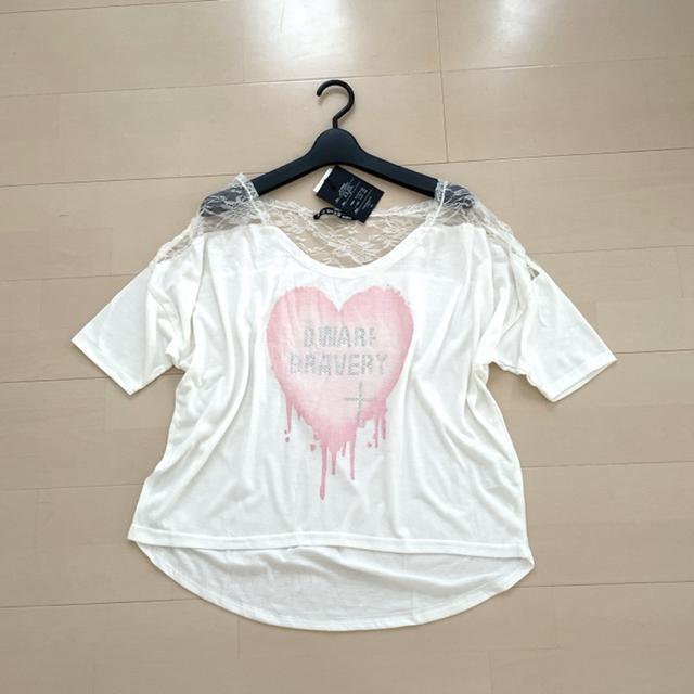 新品 レース切替 カットソー Tシャツ トップス < 女性ファッション  新品 レース切替 カットソー Tシャツ トップス < 女性ファッションの