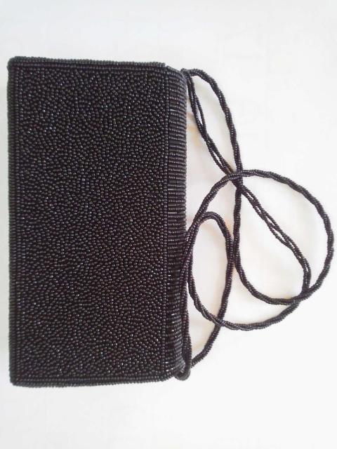 ブラック ビーズハンドバッグ サイズ:17p×10p×5p < 女性ファッション  ブラック ビーズハンドバッグ サイズ:17p×10p×5p < 女性ファッションの