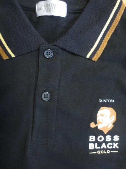 SUNTORY BOSS  ボス ブラック 綿 半袖 ポロシャツ < ホビー  SUNTORY BOSS  ボス ブラック 綿 半袖 ポロシャツ < ホビーの