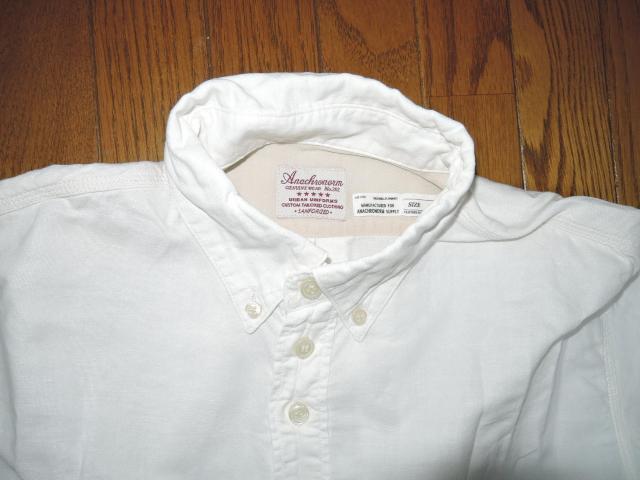 ANACHRONORM アナクロノーム 麻混 ワークシャツ 01 白 半袖シャツ < ブランド ANACHRONORM アナクロノーム 麻混 ワークシャツ 01 白 半袖シャツ < ブランドの