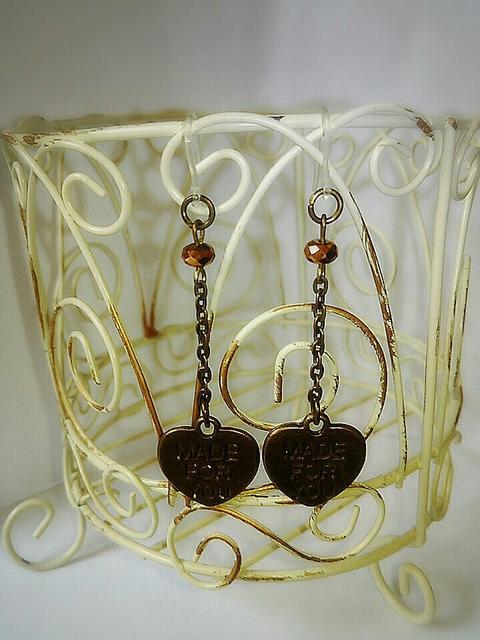 金古美ハートチャームシャドースワロフスキー樹脂フック☆ < 女性アクセサリー/時計  金古美ハートチャームシャドースワロフスキー樹脂フック☆ < 女性アクセサリー/時計の