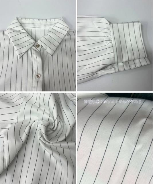 送料無料 新品 ストライプシャツブラウス レディース長袖 < 女性ファッション  送料無料 新品 ストライプシャツブラウス レディース長袖 < 女性ファッションの
