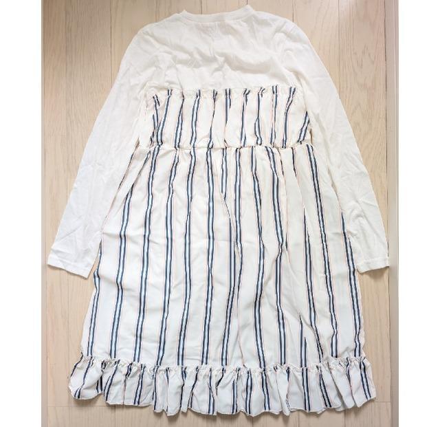 160★MaterialBluebis★ストライプドッキングワンピース★新品★送料無料 < キッズ/ベビー  160★MaterialBluebis★ストライプドッキングワンピース★新品★送料無料 < キッズ/ベビーの
