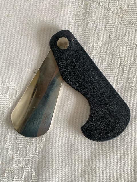 折りたたみ式靴ベラ インディゴ < 男性ファッション  折りたたみ式靴ベラ インディゴ < 男性ファッションの