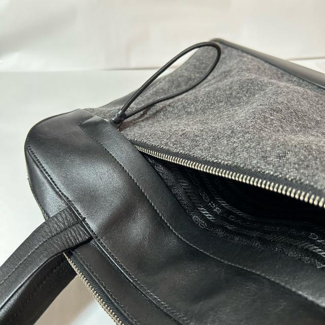 PRADA �v���_ �E�[�� ���U�[ �g�[�g �o�b�O �u���b�N �V���o�[���� ���|�� A4 ���[ ���΂� �� �u�����h�� 