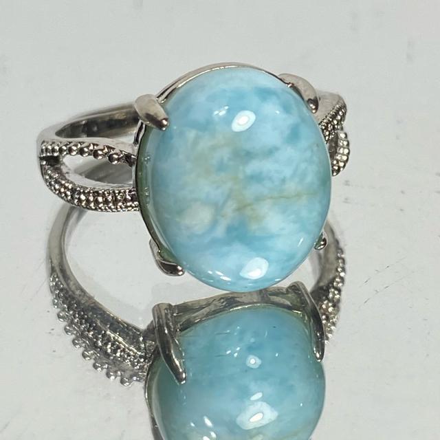 《No.R125》世界三大ヒーリングストーン ラリマー フリーサイズリング < 男性アクセサリー/時計  《No.R125》世界三大ヒーリングストーン ラリマー フリーサイズリング  < 男性アクセサリー/時計の