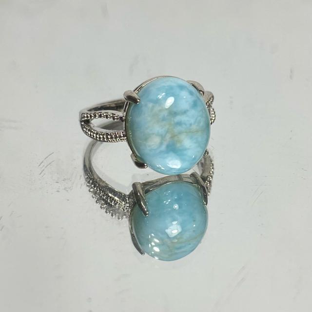 《No.R125》世界三大ヒーリングストーン ラリマー フリーサイズリング < 男性アクセサリー/時計  《No.R125》世界三大ヒーリングストーン ラリマー フリーサイズリング < 男性アクセサリー/時計の