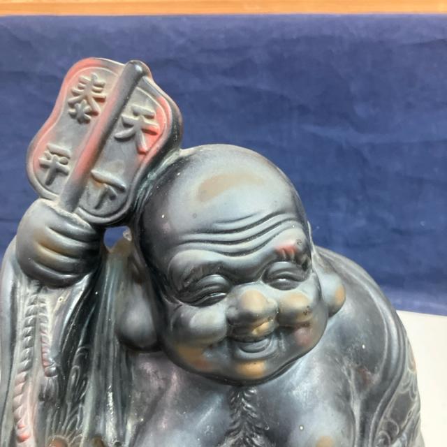 陶器製 七福神 布袋様 置物 笑顔の仏像 扇子付き 高さ約37cm < ホビー  陶器製 七福神 布袋様 置物 笑顔の仏像 扇子付き 高さ約37cm < ホビーの