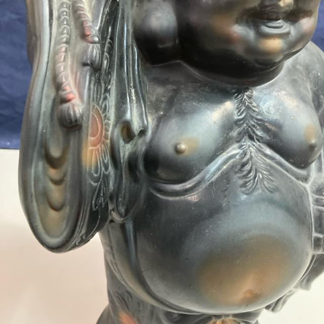 陶器製 七福神 布袋様 置物 笑顔の仏像 扇子付き 高さ約37cm < ホビー  陶器製 七福神 布袋様 置物 笑顔の仏像 扇子付き 高さ約37cm < ホビーの