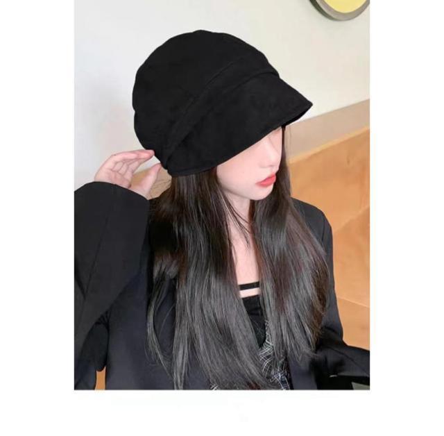 新品 小顔効果 キャスケット つば広 UVカット 日焼け防止 日よけ 黒 ブラック < 女性ファッション  新品 小顔効果 キャスケット つば広 UVカット 日焼け防止 日よけ 黒 ブラック < 女性ファッションの