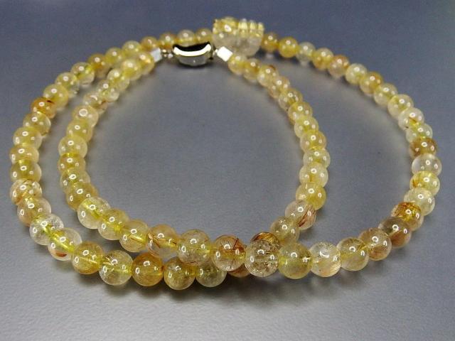 タイチン入り中型ヒキュウ手彫りゴールドルチルクォーツ約6mm天然石ネックレス < 男性アクセサリー/時計  タイチン入り中型ヒキュウ手彫りゴールドルチルクォーツ約6mm天然石ネックレス < 男性アクセサリー/時計の