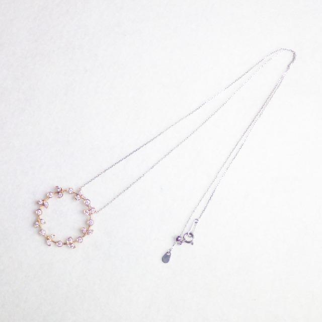 新品 鑑別付き K18 ダイヤモンド ミルグレイン 金 花輪 トップ&プラチナ ネックレス < 女性アクセサリー/時計  新品 鑑別付き K18 ダイヤモンド ミルグレイン 金 花輪 トップ&プラチナ ネックレス < 女性アクセサリー/時計の