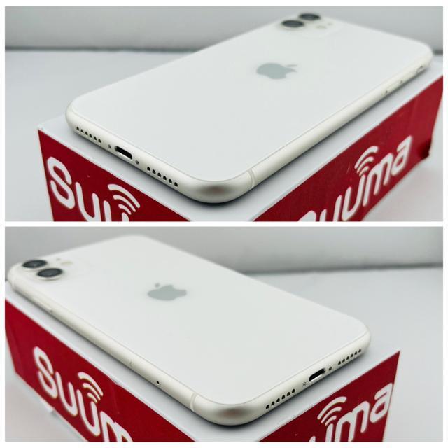 S 100% iPhone 11 64 GB SIM�t���[ �z���C�g �{�� �� �Ɠd/AV�� 