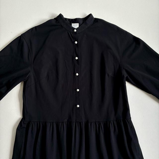 美品◆日本製◆ププラ◆パールボタンティアードロングワンピース◆黒◆M◆フォーマル < 女性ファッション 美品◆日本製◆ププラ◆パールボタンティアードロングワンピース◆黒◆M◆フォーマル < 女性ファッションの