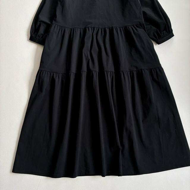 美品◆日本製◆ププラ◆パールボタンティアードロングワンピース◆黒◆M◆フォーマル < 女性ファッション 美品◆日本製◆ププラ◆パールボタンティアードロングワンピース◆黒◆M◆フォーマル < 女性ファッションの