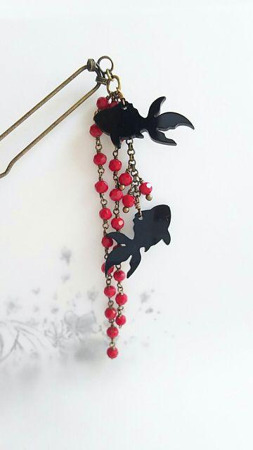 *黒金魚かんざし* 19027 < 女性ファッション  *黒金魚かんざし* 19027 < 女性ファッションの
