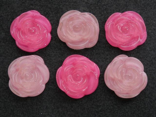 プラパーツ 手芸・アクセサリーパーツ  ラメ薔薇 パーツ 6個セット < 香水/コスメ/ネイル  プラパーツ 手芸・アクセサリーパーツ  ラメ薔薇 パーツ 6個セット  < 香水/コスメ/ネイルの