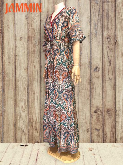 アジアンペーズリー柄ロングワンピ★アジアン★エスニック★ワンピース < 女性ファッション  アジアンペーズリー柄ロングワンピ★アジアン★エスニック★ワンピース < 女性ファッションの