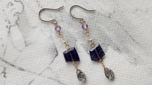 14kgf*スライスアイオライトのピアス*24034 < 女性アクセサリー/時計 14kgf*スライスアイオライトのピアス*24034 < 女性アクセサリー/時計の