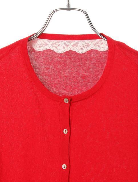 アースミュージック&エコロジー UVウォッシャブルカーディガン 長袖カーディガン 赤 レッド M < ブランド アースミュージック&エコロジー UVウォッシャブルカーディガン 長袖カーディガン 赤 レッド M < ブランドの