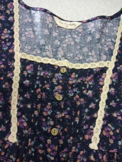 *フラワーモヨウ コットンチュニックブラウス* M < 女性ファッション *フラワーモヨウ コットンチュニックブラウス* M < 女性ファッションの