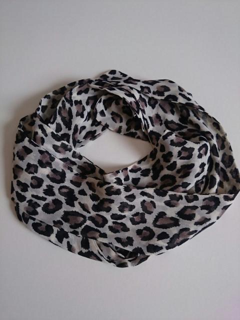 未使用☆レオパード柄×シフォン素材★多用途リボン☆ストール★バッグチャーム等♪ < 女性ファッション  未使用☆レオパード柄×シフォン素材★多用途リボン☆ストール★バッグチャーム等♪  < 女性ファッションの