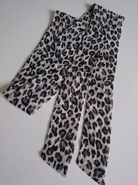 未使用☆レオパード柄×シフォン素材★多用途リボン☆ストール★バッグチャーム等♪ < 女性ファッション  未使用☆レオパード柄×シフォン素材★多用途リボン☆ストール★バッグチャーム等♪ < 女性ファッションの