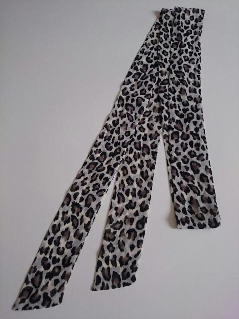 未使用☆レオパード柄×シフォン素材★多用途リボン☆ストール★バッグチャーム等♪ < 女性ファッション  未使用☆レオパード柄×シフォン素材★多用途リボン☆ストール★バッグチャーム等♪ < 女性ファッションの