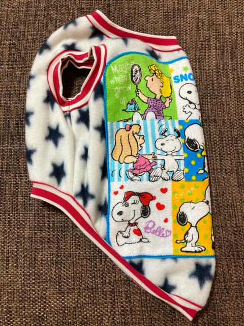 ハンドメイド スヌーピー シャツ フリース 星 犬服 L < ペット/手芸/園芸  ハンドメイド スヌーピー シャツ フリース 星 犬服 L < ペット/手芸/園芸の
