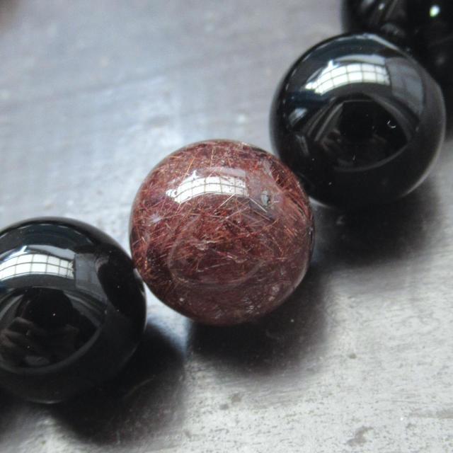 14ミリ玉 ルチルクォーツxオニキスxレッドタイガーアイブレスレット 天然石 パワーストーン < 男性アクセサリー/時計 14ミリ玉 ルチルクォーツxオニキスxレッドタイガーアイブレスレット 天然石 パワーストーン < 男性アクセサリー/時計の