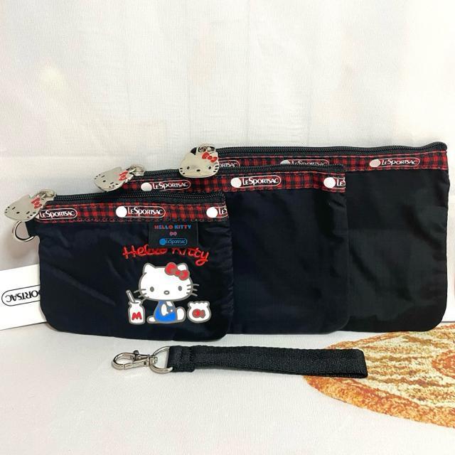 ★新品★LeSportsac レスポートサック ハローキティー ブラック 3連ポーチ コスメポーチ 3455 セット 送料無料 < 女性ファッション  ★新品★LeSportsac レスポートサック ハローキティー ブラック 3連ポーチ コスメポーチ 3455 セット 送料無料 < 女性ファッションの
