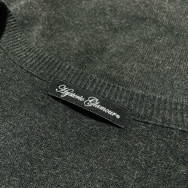 ヒステリックグラマー リップ柄 七分袖 変形 ニット カーディガン < 女性ファッション ヒステリックグラマー リップ柄 七分袖 変形 ニット カーディガン < 女性ファッションの