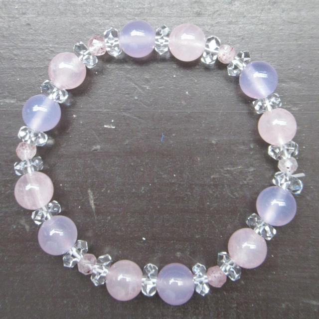 ローズクォーツxパープルカルセドニーxエピドートブレス < 女性アクセサリー/時計 ローズクォーツxパープルカルセドニーxエピドートブレス < 女性アクセサリー/時計の