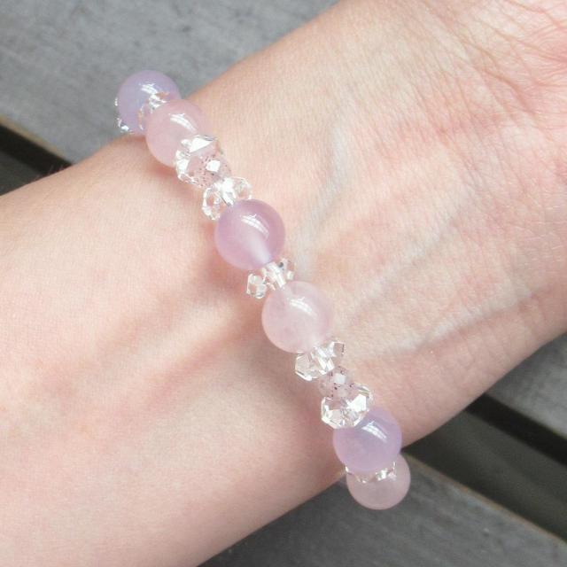 ローズクォーツxパープルカルセドニーxエピドートブレス < 女性アクセサリー/時計 ローズクォーツxパープルカルセドニーxエピドートブレス < 女性アクセサリー/時計の