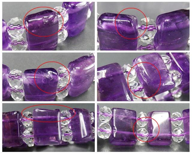 訳有色合い良好濃い目ロイヤル紫アメジスト四角バングルブレスレット < 女性アクセサリー/時計  訳有色合い良好濃い目ロイヤル紫アメジスト四角バングルブレスレット < 女性アクセサリー/時計の