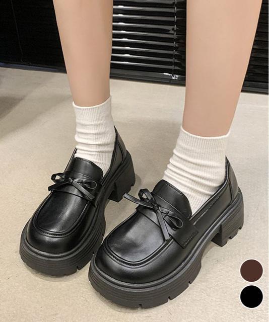 送料無料 新品 ローファー レディース レザー調 リボン < 女性ファッション 送料無料 新品 ローファー レディース レザー調 リボン < 女性ファッションの