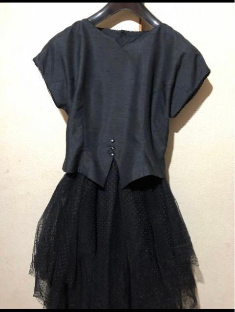 ジュネGenetpelsone スーツに見える チュール付きワンピース 日本製 < 女性ファッション ジュネGenetpelsone スーツに見える チュール付きワンピース 日本製 < 女性ファッションの