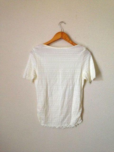 MAKELET メイクレット◆オフホワイト ふわふわワッフル素材 カットソー Tシャツ◆Lサイズ < ブランド  MAKELET メイクレット◆オフホワイト ふわふわワッフル素材 カットソー Tシャツ◆Lサイズ < ブランドの